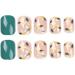 24pcs Short Oval False Nails Green Pink Flower Pattern Press on Nails - Nail Art Accessories for Women and Girls - Buy Online on GoSupps.com