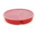 Partitioned Scoop Dish with Lid - Red: Convenient Meal Prep Solution - Buy Online on GoSupps.com