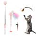 Cat Laser Toy, Jetczo Interactive Cat Feather Toys, Cat Wand Toy with Ball, 2-in-1 Retractable Cat Wand Toys with 4 Cat Teasers, Bird, Feather, Plush Ball & Fuzzy Worm