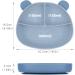 Happy T Baby Silicone Suction Plate with Lid | Toddler Self Feeding Plate | 3 Compartment Divided Dishes | Microwave & Dishwasher Safe | Non-Slip | Unbreakable | Blue - Buy Online on GoSupps.com