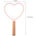 BinaryABC Heart Shape Hand Held Mirror - Wooden Handle Makeup Mirror (Pink) - Buy Online on GoSupps.com
