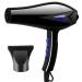 Professional Hair Dryer Lightweight Hairdryer 1200w Salon Blow Dryer with Nozzle Attachment 3 Heat 2 Speed Overheating Protectio Fast Drying Time and Low Noise for Salon and Home Use Black Small