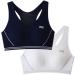 Teen Girls Training Bras Seamless Cotton Racerback Sports Bra Girlish Running Big Girl (Medium) 30 Cream,navy