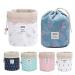 Xiangate cosmetic bag for travel make-up bag in barrel shape for hanging cultural bags with cord make-up storage bag + small bag + transparent PVC brush bag White Flamingo