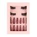 Faux Mink Lashes Manga Lashes Natural Look Anime False Eyelashes with French Tip Press On Nails Coffin False Nails Setfalse nails SET71