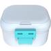ARGOMAX Leak-Proof Prosthesis Box | Sustainable Dentistry Storage Solution for Dentures & Braces | Upgraded Design with Sieve (White + Cyan) - Buy Online on GoSupps.com