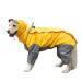 Tfeng dog raincoat with removable hoodie adjustable outdoor tunnel procession dog coat waterproof dog jacket rain jacket with hood and collar hole 10 sizes 26 (back length: 69cm) yellow