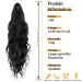 Juziviiee Long Ponytail Extensions - Clip-In Natural Synthetic Hair Extensions for Women | 45cm Black Afro Braid Ponytail - Buy Online on GoSupps.com