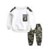AMhomely Baby Boy Romper Sale Teen Kids Baby Boys Letter Tracksuit Camouflage Tops Pants 2PCS Outfits Set 3-4 Years White