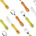 Lehoo Castle Children's Cutlery Set - 6-Piece Stainless Steel Forks Spoons & Knife for Toddlers - Orange Baby Cutlery Ideal for Kids - Buy Online on GoSupps.com