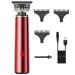 Hair Clippers LCD Display Powerful Hair Trimmer Men Electric Beard Trimmer Rechargeable Hair Clipper for Finishing Outlining(Red)