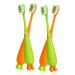Frcolor 4 piece of carrot toothbrush manual toothbrush oral toothbrush manual toothbrush toothbrush for daily use tools for tooth cleaning child pp thorough cleaning