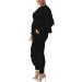 KANSOON Women 2-Piece Puff Sleeve Top & Flounced Pants Sweatsuit Set - Buy Online on GoSupps.com
