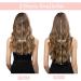Invisible Wire Hair Extension Clip in Natural Wavy Synthetic Hair 20inch Ombre Caramelo with Dark Root - Adjustable Size, 2 Secure Clips - Long Curly Secret Hair Piece for Women - Buy Online on GoSupps.com