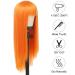 Orange Long Straight Wigs for Women | 28 Inch Synthetic Hair Wig with Bangs for Cosplay & Daily Use - Buy Online on GoSupps.com