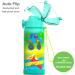 Kids Insulated Water Bottle with Straw - 16oz Stainless Steel, Leak Proof, One-Click Open, Silicone Boot - Airplane & Truck Design - Buy Online on GoSupps.com