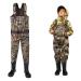 HISEA Kids Chest Waders for Toddler & Children Neoprene Youth Duck Hunting Waders for Kids Boys Girls with Insulated Boots 10/11 Big Kid Next Camo Evo(s) - Brown