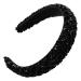 scicent Black Headband Rhinestone Crystal Embellished Hairbands for Women Girls Vintage Padded Non-Slip Head Band Wide Retro Hair Band Fashion Hair Accessories for Wedding - 27603