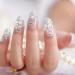 Buy Hujl 24PCs 3D Bride Wedding Artificial Nails - White Perle Flower Nail Art for Beauty - Buy Online on GoSupps.com