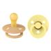 BIBS Colour Baby Pacifier 2-Pack | Made in Denmark | BPA Free Dummy Soother Round Nipple. Natural Rubber Latex Size 1 (0-6 Months) Desert Sand/Sunshine