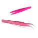 2-part eyebrow and eyelash sink set weird stainless steel-eye brow clip + elbow eyelash clip remove eyebrows facial hair professional make-up tools (pink)