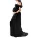 Robe de maternit pour femme enceinte s ance photo paules d nud es robe de grossesse couleur unie robe de maternit robe de mari e robe de soir e l gante S Noir - Buy Online on GoSupps.com
