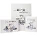 Cute Baby Elephant Grey Photo Album | Silver Stars & Palm Leaves | New Born/Baby Shower | 24 Spaces 4x6 by Happy Homewares - Buy Online on GoSupps.com