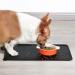 Emwel Waterproof Non-Slip Silicone Feeding Mat for Dogs & Cats - 47x30cm Gray/Black Ideal Food & Water Bowl Underlay - Buy Online on GoSupps.com