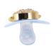 Bling baby pacifier soft silicone antistatic one-piece design curved protection skin-friendly 6 18 months with large holes for additional air flow (blue)
