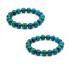 2Pcs Diabetes Chrysocolla Bracelet Blood Sugar Control Bracelet 8mm Round Energy Beaded Bracelet for Anxiety Stress Diabete Relief