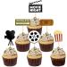 Nenluny 24pcs Movie Night Cupcake Toppers Hollywood Movie Film Cinema Theme Cupcake Toppers for Movie Theme Birthday Cake Topper Decoration - Buy Online on GoSupps.com