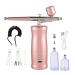 zutaa Rechargeable Airbrush Compressor Airbrush Set for Nail Art Barber Makeup Painting Pink