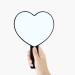 TBWHL Heart-Shaped Travel Handheld Mirror, Cosmetic Hand Mirror with Handle (Black, 1Pack) Black 1