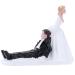 TOUFA Cake Topper Synthetic Resin Bride & Groom Wedding Cake Topper Romantic Wedding Party Decoration Adorable Figurine Craft Gift Black & White 4