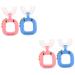 Minkissy 4 pieces U-shaped toothbrush for children cleaning tools Portable toothbrush made of silicone portable children's toothbrush hand tools caricature pebbles products for children