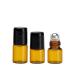 25Pcs Mini Amber Glass Essential Oil Roller Bottles - 1ml - Metal Ball - Empty Roll On Perfume Sample Vials - Aromatherapy Lip Balm Cream - Black Cap - Buy Online on GoSupps.com
