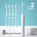Apartment 2 Cards 2 Pack Sonic Electric Toothbrush - 6 Modes, 42000vpm, IPX7 Waterproof, 8 Brush Heads - Black+White - Buy Online on GoSupps.com