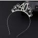 IETOSY 40th Birthday Tiara Silver Crown Crystal Tiara 40th Happy 40th Birthday Tiara for Women Birthday Headpiece for 40th Women Tiara-40