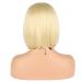 eNilecor Short Light Blonde Bob Wig 12 Straight with Bangs + Free Wig Cap - Buy Online on GoSupps.com