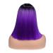 HANNE Ombre Black to Purple Shoulder Length Bob Wig for Women - Short Straight Hair Bob Wigs in Ombre Purple - Buy Online on GoSupps.com