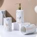 Shop Pochy Ceramic Marbling Bathroom Set - 4-Piece Light Gray Toilet Accessories | International Shipping Available - Buy Online on GoSupps.com