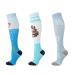 JILIBABBA Compression Socks for Women & Men Blue Knee High Socks for Sports Running Fitness Travel SM B