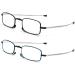 MMOWW Foldable Reading Glasses for Men & Women | Anti Blue Light | Telescopic Pole & Zipper Key Trailer | Black & Blue | +3.5 Magnification - Buy Online on GoSupps.com