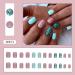 Mouyouglow Short Square Dark Nude Glitter Press On Nails | Full Cover Acrylic Fingernails with Nail Glue | Angular Natural Pink Blue Bling Design - Buy Online on GoSupps.com