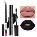2pcs Black Matte Lip Liner and Lipstick Makeup Set, Black Lip Stain and Lip Liner Long Lasting Waterproof Set Dark Lipstick&Lip liner Make Up Lipstick Matte with Lip liner kit (#19)