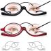 Clear Make Up Glasses Flip Up Lens Magnifying Eyeglasses Eye Makeup Glasses for Women (Blue 2.5) - Buy Online on GoSupps.com