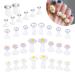 Toe Separators for Nail Polish, 4 Set Toe Spacers for Feet Apply Nail Polish During Pedicure (White Chamomile, Purple Chamomile, Water Drops, Pearls) Flower