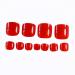 24pcs Short False Toenails French Tip Press On Toe Nails Acrylic False Toenails Square Full Toenail Tips Red Artificial Feet Nails Decals Glue On Toe Nails