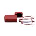 Hubeye foldable reading glasses made of stainless steel mini anti-blue visual aid for men and women reading aid with hard shell case 2.50 red 2.5 dioptries