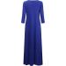 Jacansi Women's Boat Neck Maxi Dress 3XL Blue - 3/4 Sleeve with Pockets | Casual Chic Style - Buy Online on GoSupps.com